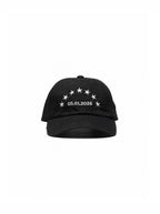 03/01/2026 embroidered black dad hat — Venezuelan streetwear, front view #color_black