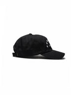 03/01/2026 embroidered black dad hat — Venezuelan streetwear, side view #color_black