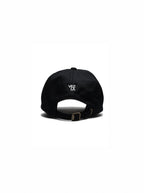 “Que Lacreo” embroidered black dad hat — Venezuelan slang streetwear, back view #color_black