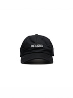“Que Lacreo” embroidered black dad hat — Venezuelan slang streetwear, front view #color_black