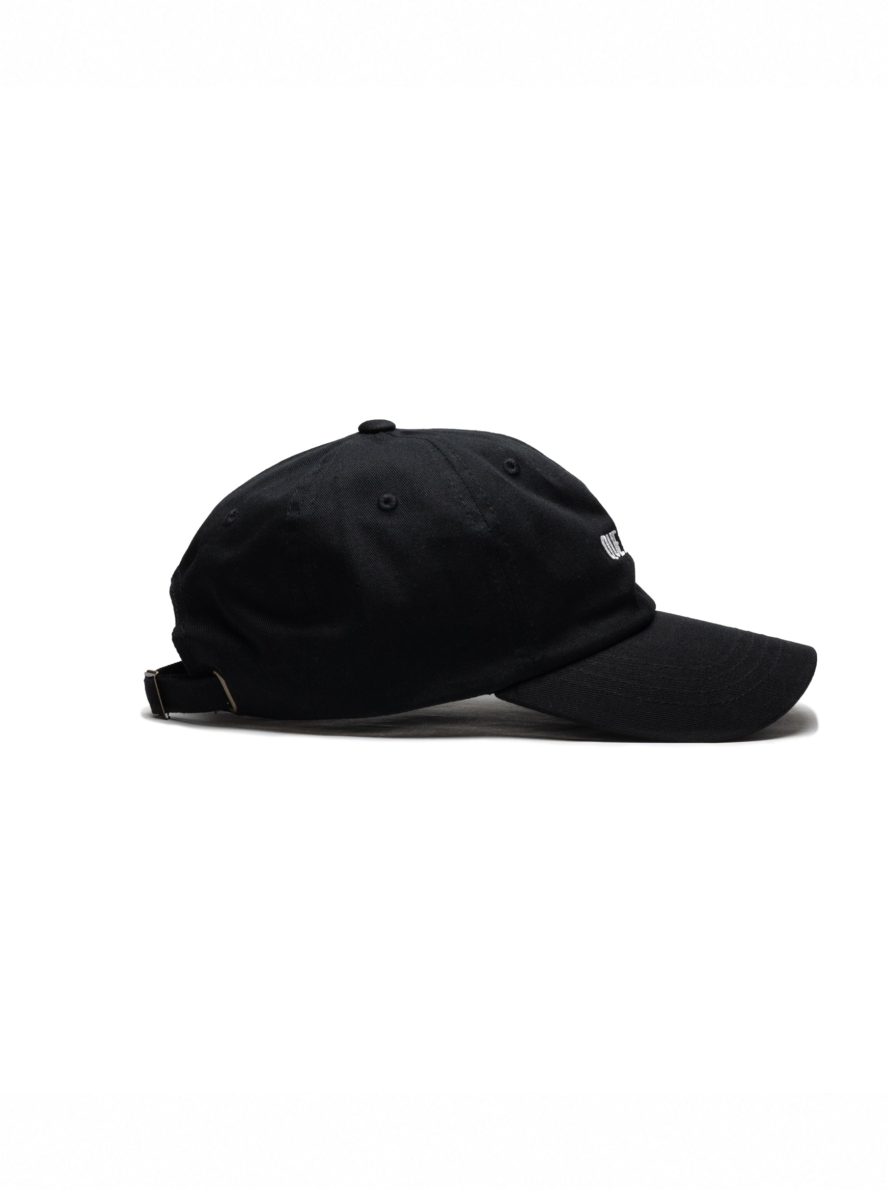 “Que Lacreo” embroidered black dad hat — Venezuelan slang streetwear, side view #color_black
