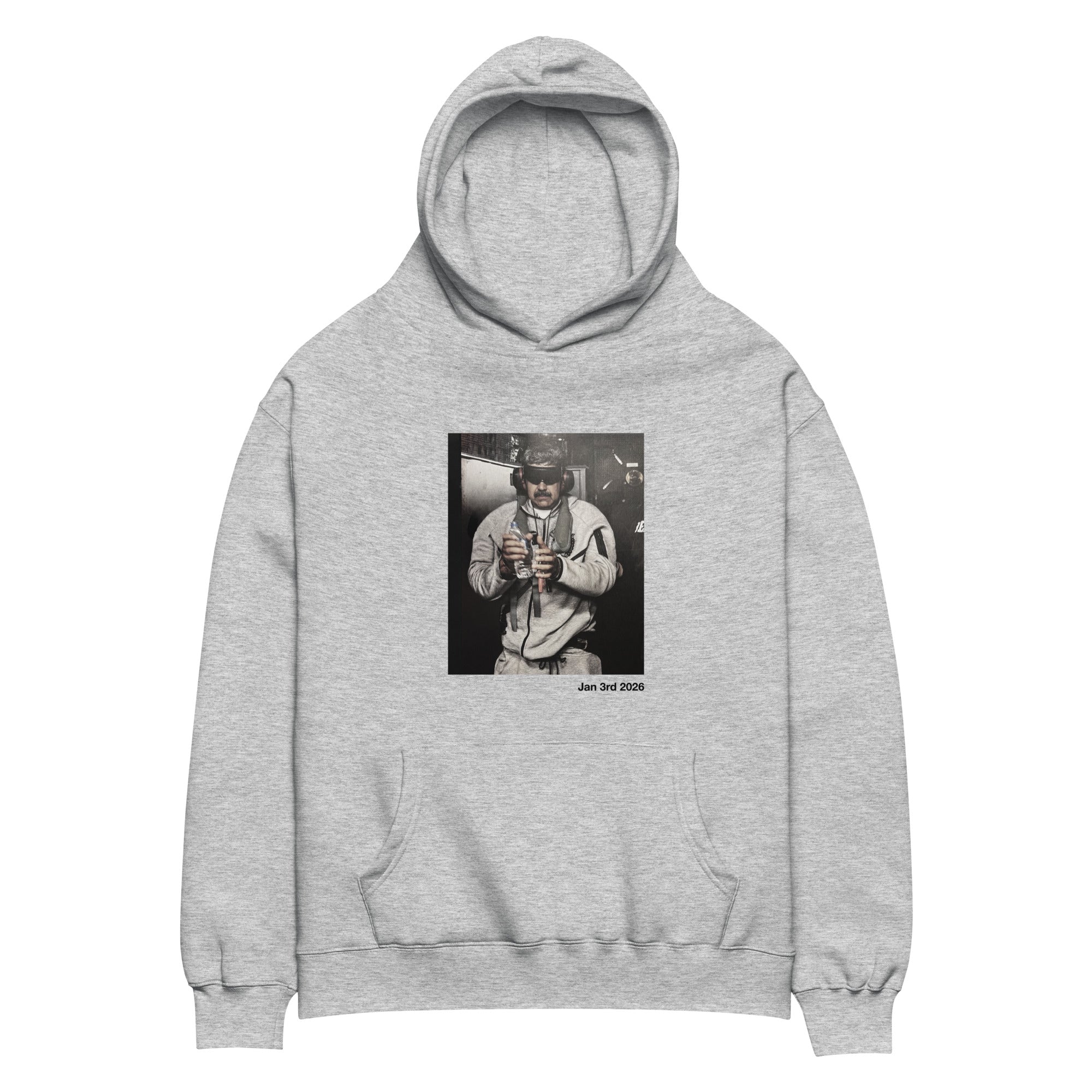 January 3rd 2026 oversized hoodie in athletic heather, front view — ropa venezolana #color_athletic_heather