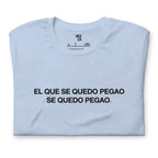 “El Que Se Quedo Pegao” t-shirt in baby blue, folded detail — Venezuelan t-shirt #color_baby_blue