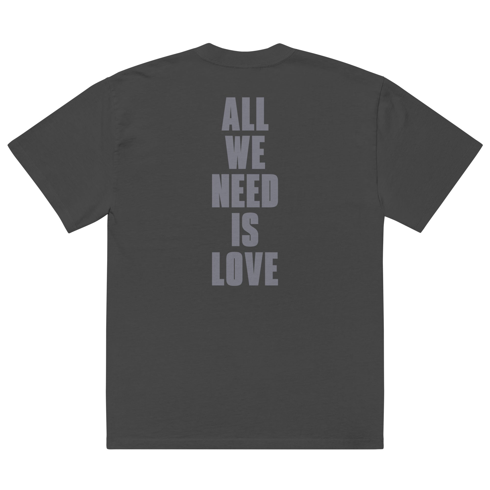 Canserbero portrait oversized faded tee in faded black, back view — Canserbero merch #color_faded_black