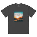 Canserbero “inspirational” quote oversized faded tee in faded black, front view — Canserbero merch #color_faded_black