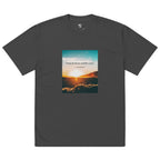 Canserbero “inspirational” quote oversized faded tee in faded black, front view — Canserbero merch #color_faded_black