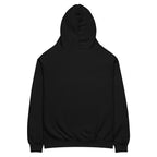 “F*ck Dictators” Chávez statue oversized hoodie in black, back view — Venezuelan political humor #color_black
