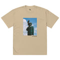 “F*ck Dictators” Chávez statue oversized faded tee in faded khaki, front view — Venezuelan political humor #color_faded_khaki