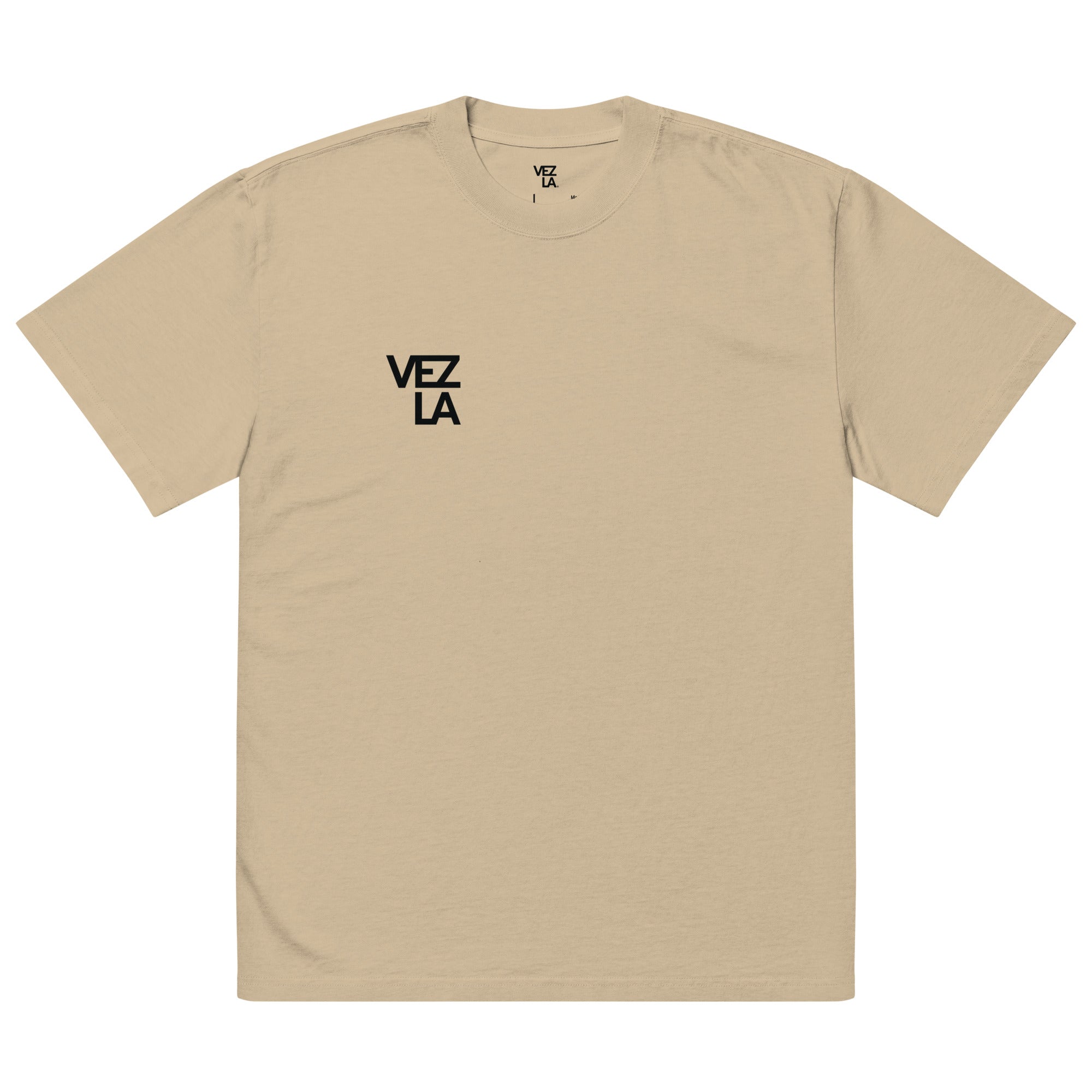 Canserbero “All We Need Is Love” oversized faded tee in faded khaki, back view — Canserbero merch #color_faded_khaki