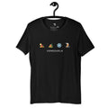 “Desierto, selva, nieve y volcán” t-shirt in black, front view — ropa venezolana #color_black