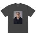 Canserbero portrait oversized faded tee in faded black, front view — Canserbero merch #color_faded_black