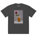 “Hopeless, not heartless” oversized faded tee in faded black, front view — Venezuelan streetwear #color_faded_black