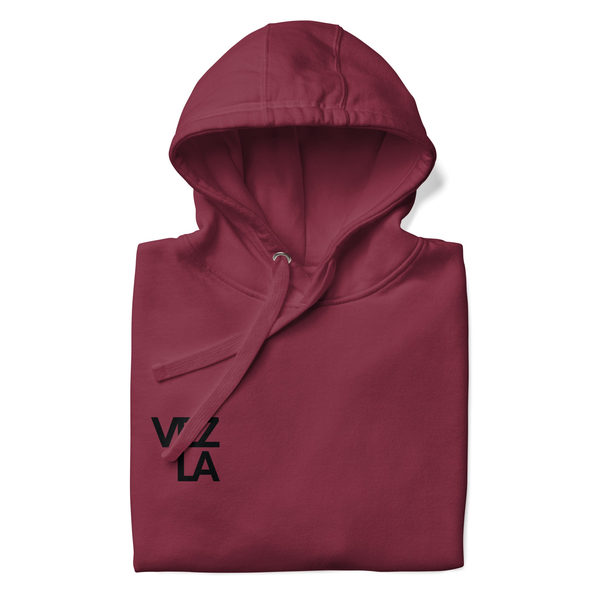 Canserbero “All We Need Is Love” hoodie in maroon, folded detail — Canserbero merch #color_maroon