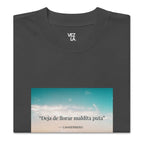Canserbero “inspirational” quote oversized faded tee in faded black, folded detail — Canserbero merch #color_faded_black