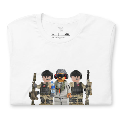 03/01/26 Maduro Lego “captured” t-shirt in white, folded detail — Venezuelan political humor #color_white