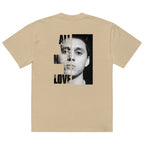 Canserbero “All We Need Is Love” oversized faded tee in faded khaki, front view — Canserbero merch #color_faded_khaki