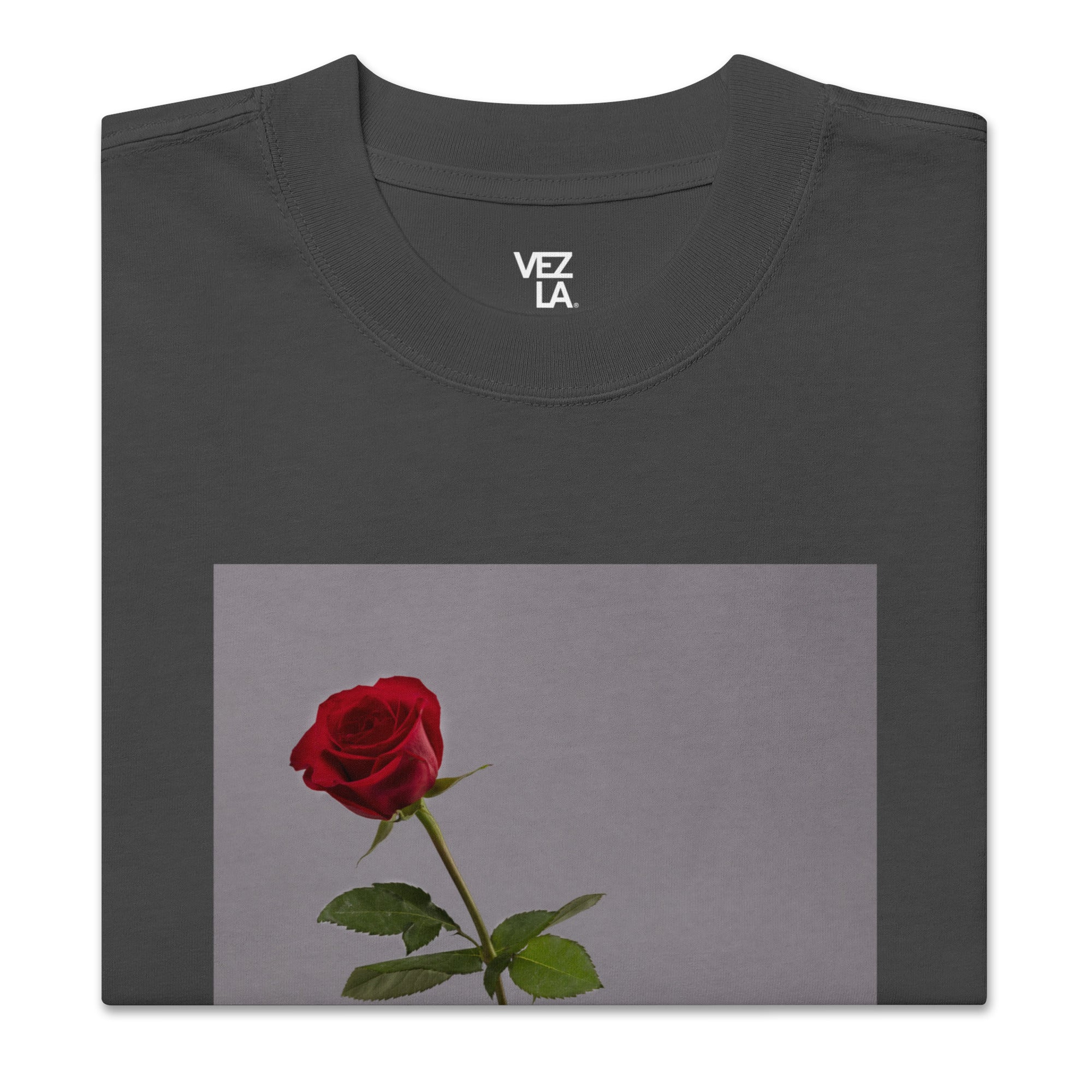 “Hopeless, not heartless” oversized faded tee in faded black, folded detail — Venezuelan streetwear #color_faded_black