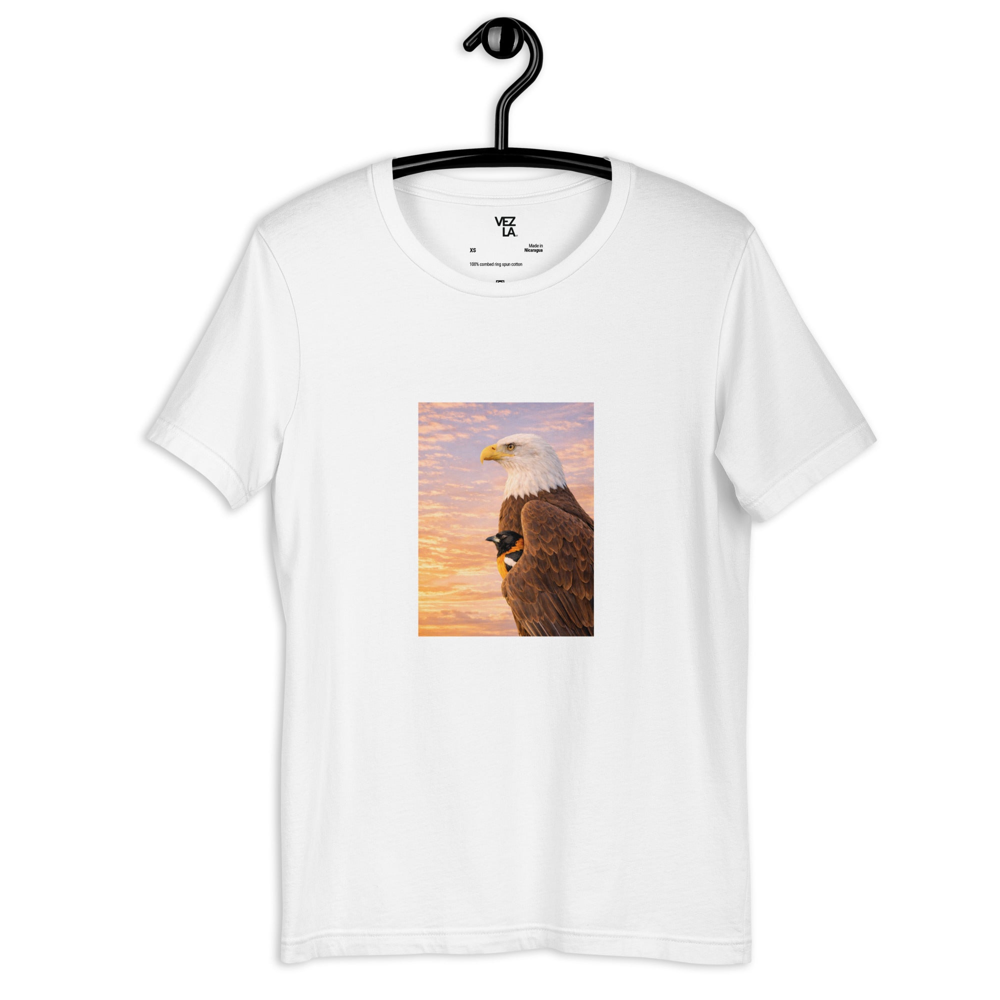 White eagle and turpial t-shirt in white, front view — Venezuelan t-shirt #color_white