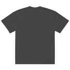 Canserbero “inspirational” quote oversized faded tee in faded black, back view — Canserbero merch #color_faded_black