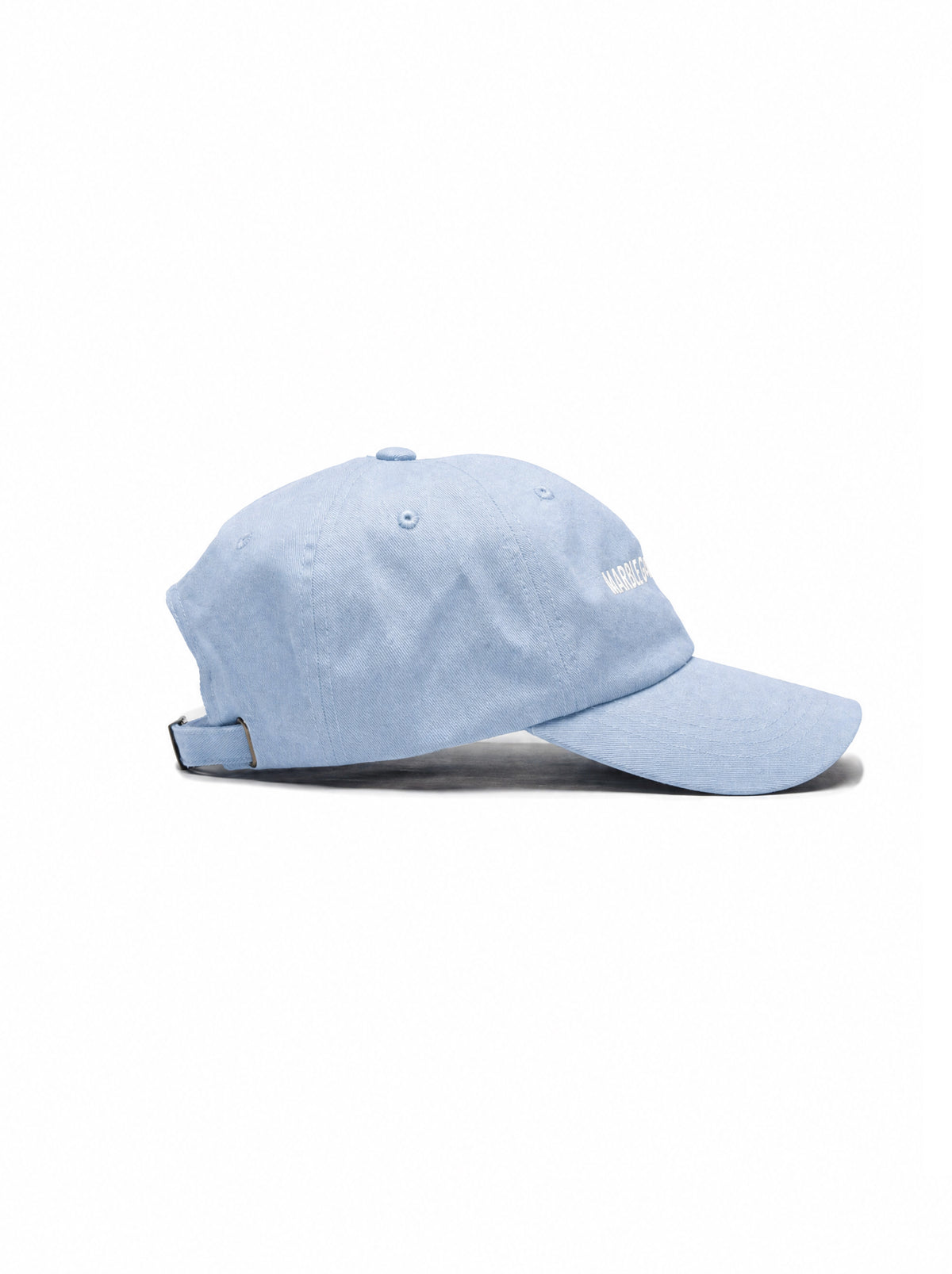 “Marico el que lo lea” embroidered light blue dad cap — Venezuelan slang streetwear, side view #color_light_blue