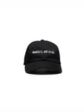“Marico el que lo lea” embroidered black dad cap — Venezuelan slang streetwear, front view #color_black