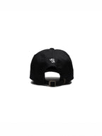 “Marico el que lo lea” embroidered black dad cap — Venezuelan slang streetwear, back view #color_black