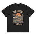 Los Angeles California men's box tee in black, front view — Venezuelan American #color_black