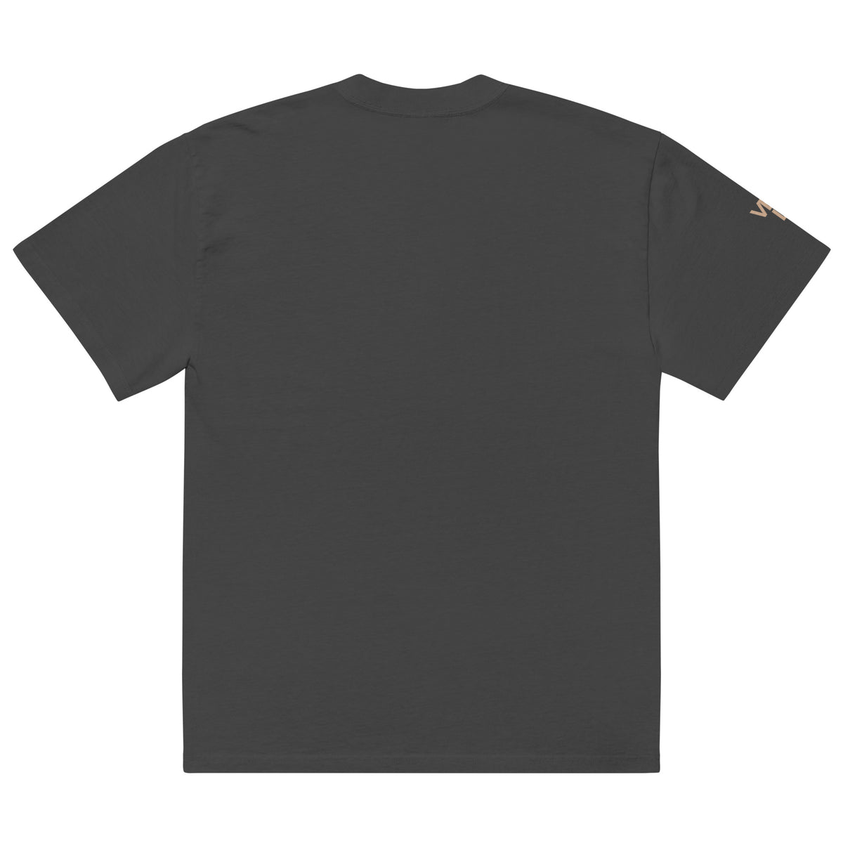Los Angeles California oversized faded tee in faded black, back view — Venezuelan American #color_faded_black