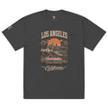 Los Angeles California oversized faded tee in faded black, front view — Venezuelan American #color_faded_black