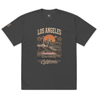 Los Angeles California oversized faded tee in faded black, front view — Venezuelan American #color_faded_black