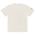 “Pray for Venezuela” oversized faded tee in faded bone, back view — ropa venezolana #color_faded_bone