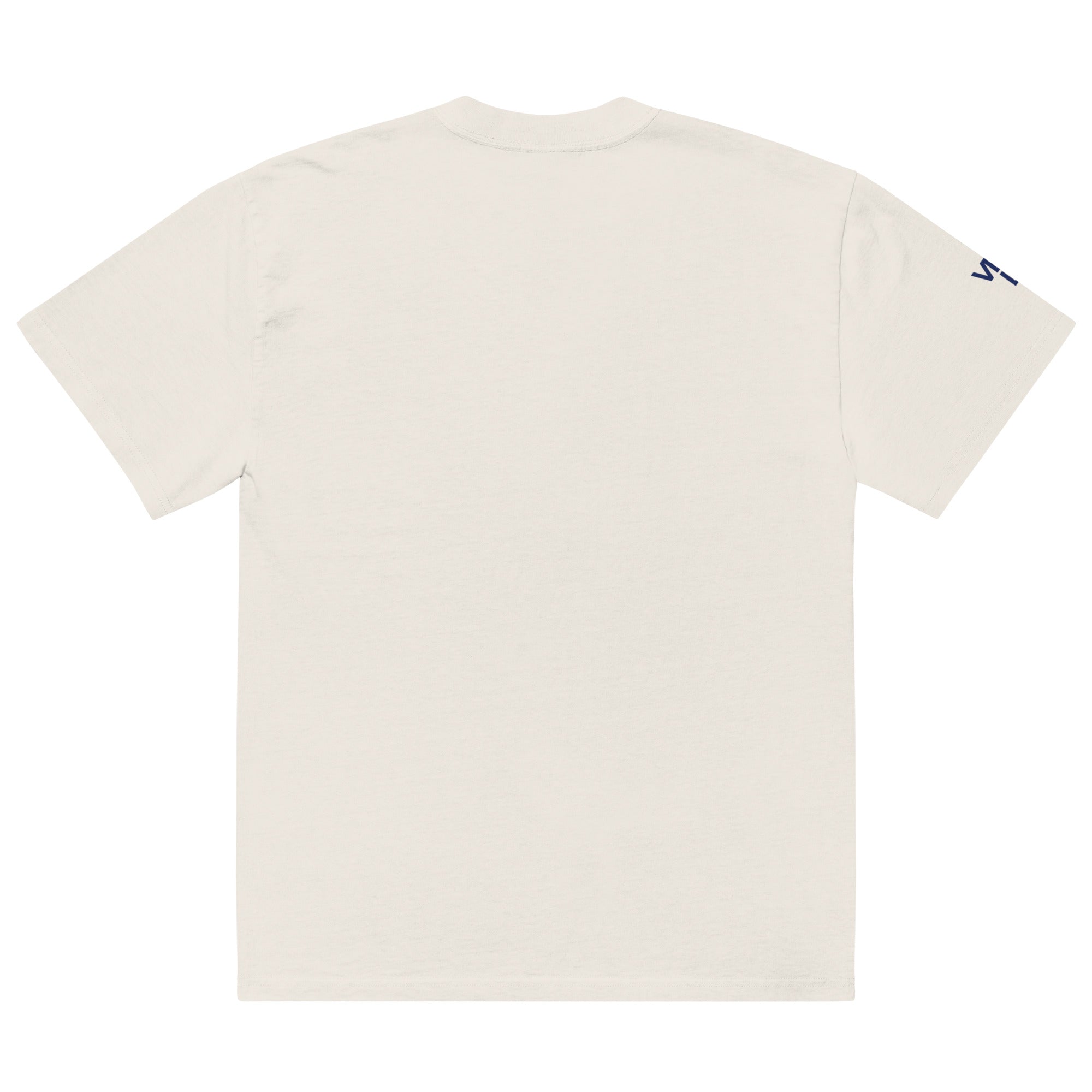 “Pray for Venezuela” oversized faded tee in faded bone, back view — ropa venezolana #color_faded_bone