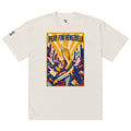 “Pray for Venezuela” oversized faded tee in faded bone, front view — ropa venezolana #color_faded_bone