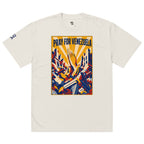 “Pray for Venezuela” oversized faded tee in faded bone, front view — ropa venezolana #color_faded_bone