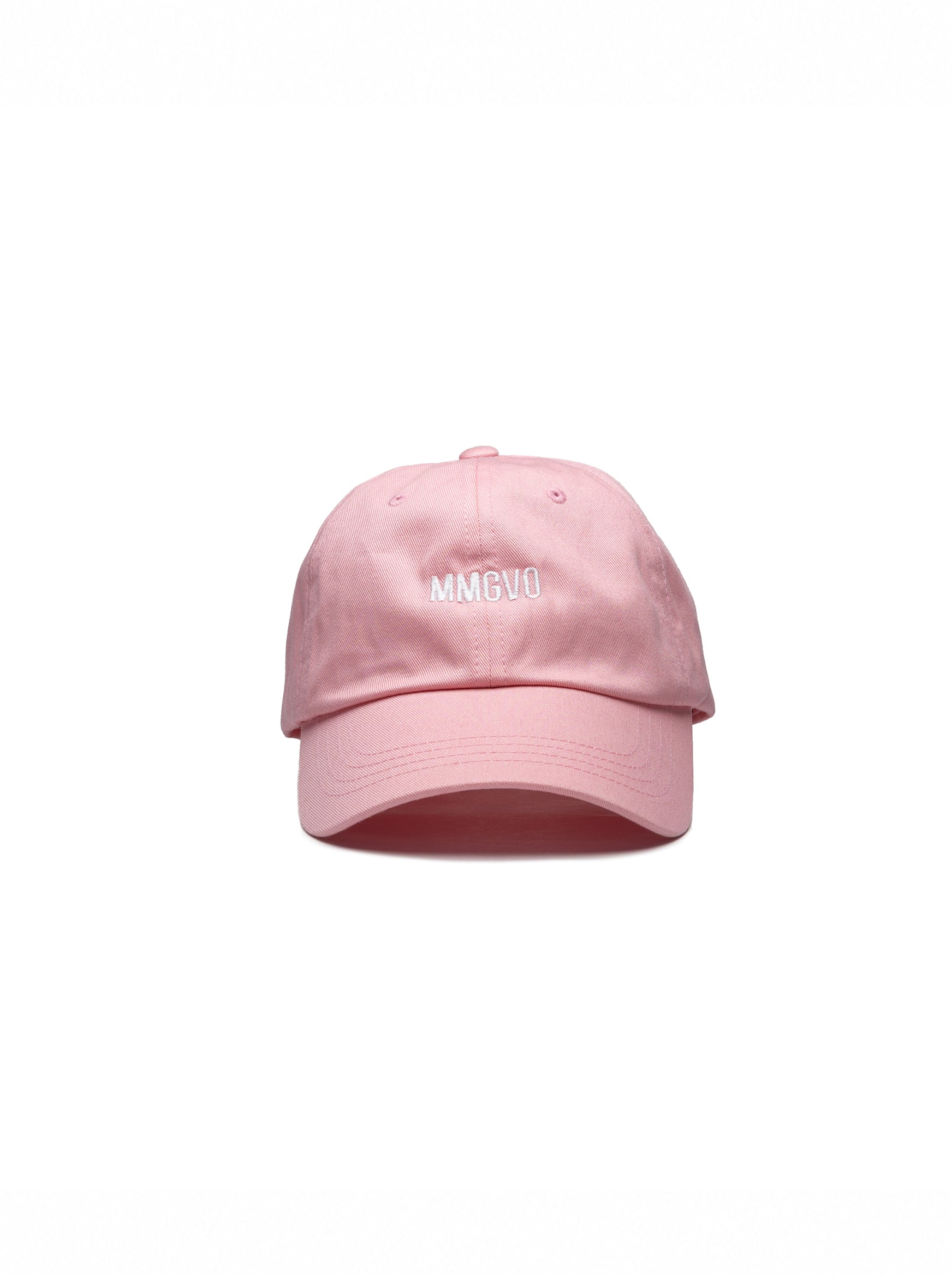 MMGVO embroidered pink dad hat — Venezuelan slang streetwear, front view #color_pink