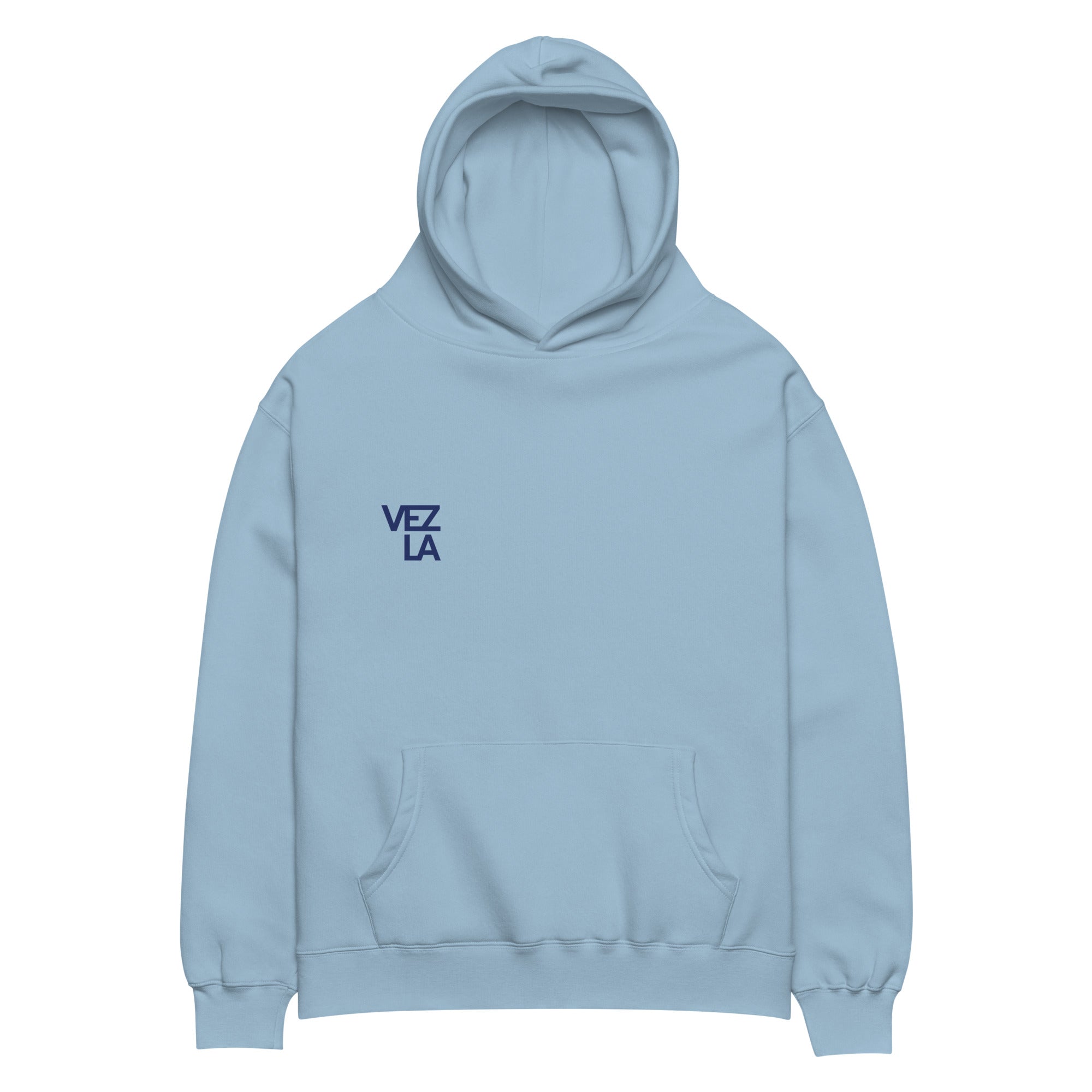 “Pray for Venezuela” oversized hoodie in carolina blue, front view — ropa venezolana #color_carolina_blue