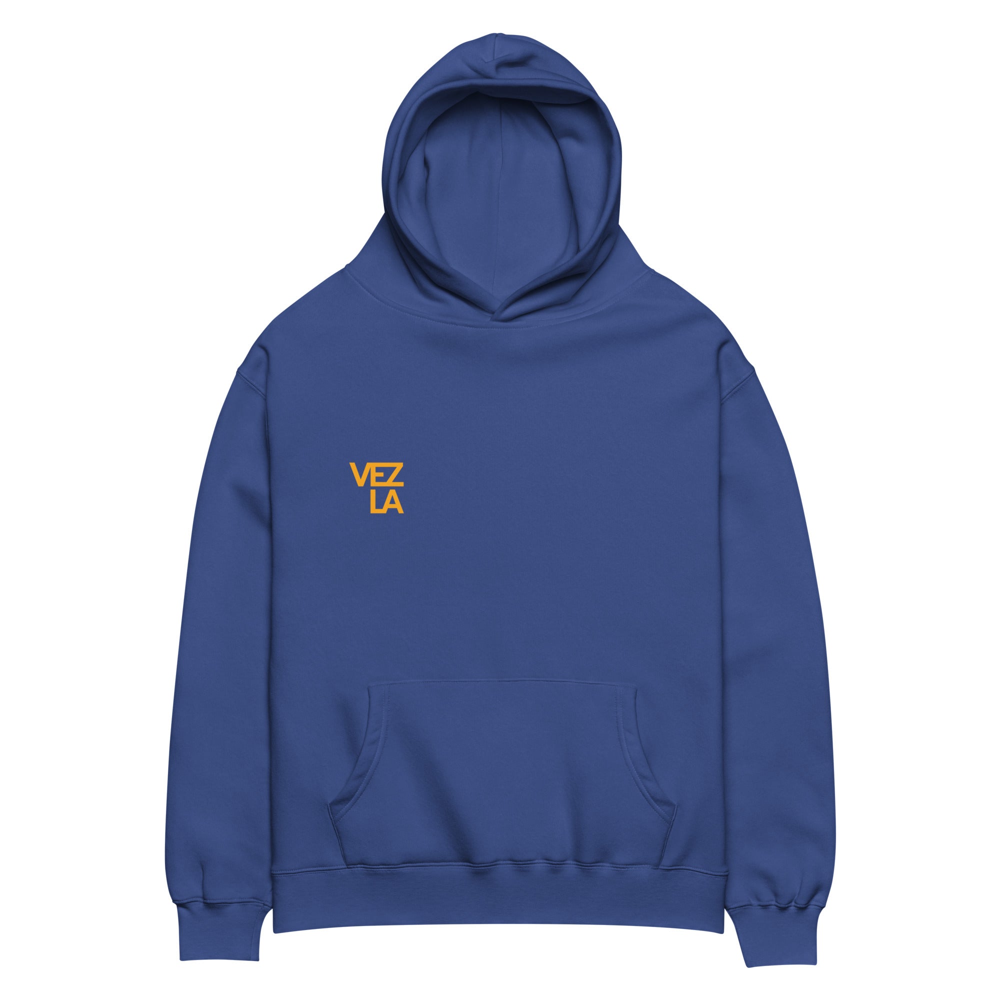 “Pray for Venezuela” oversized hoodie in cobalt, front view — ropa venezolana #color_cobalt