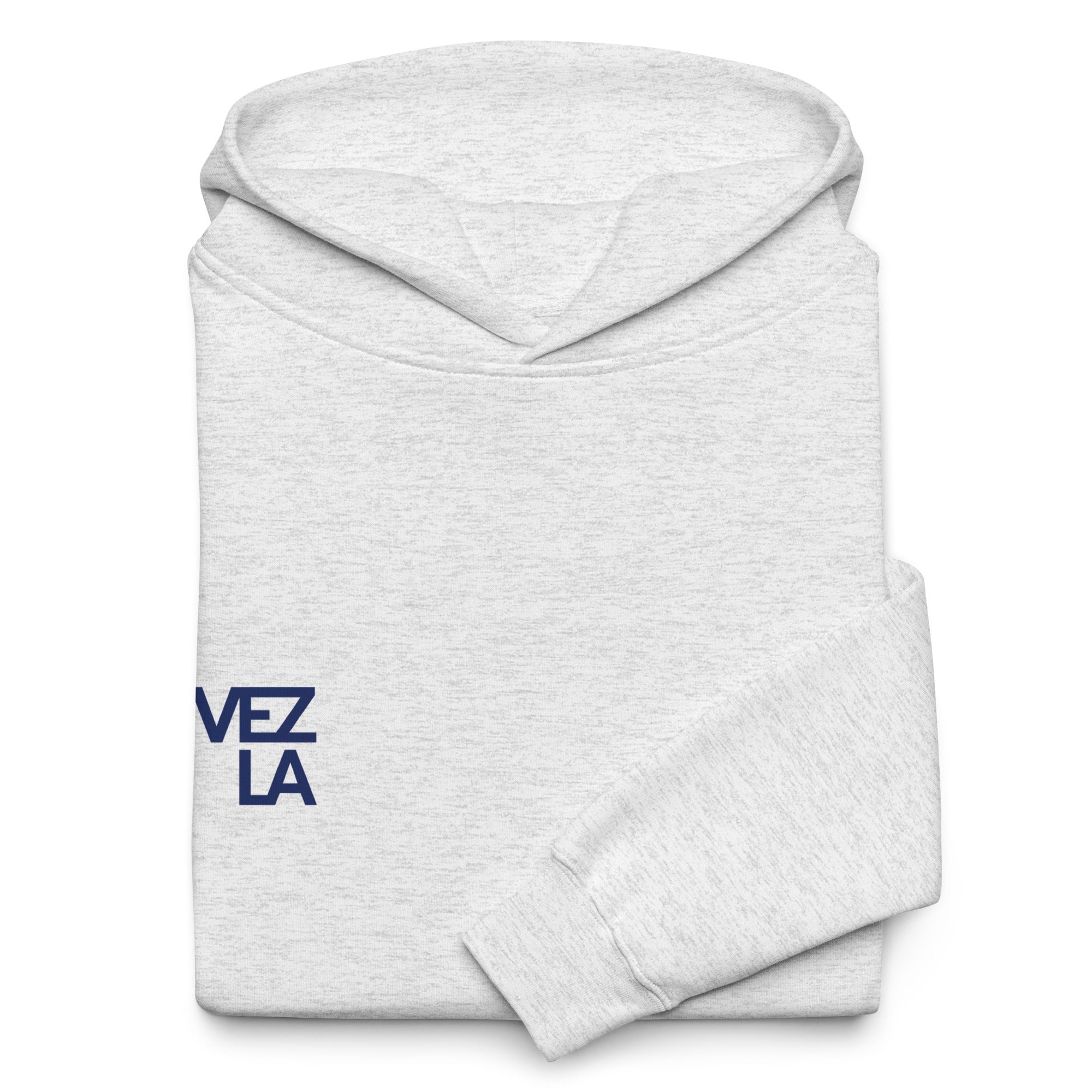 “Pray for Venezuela” oversized hoodie in white heather, front view — ropa venezolana #color_white_heather
