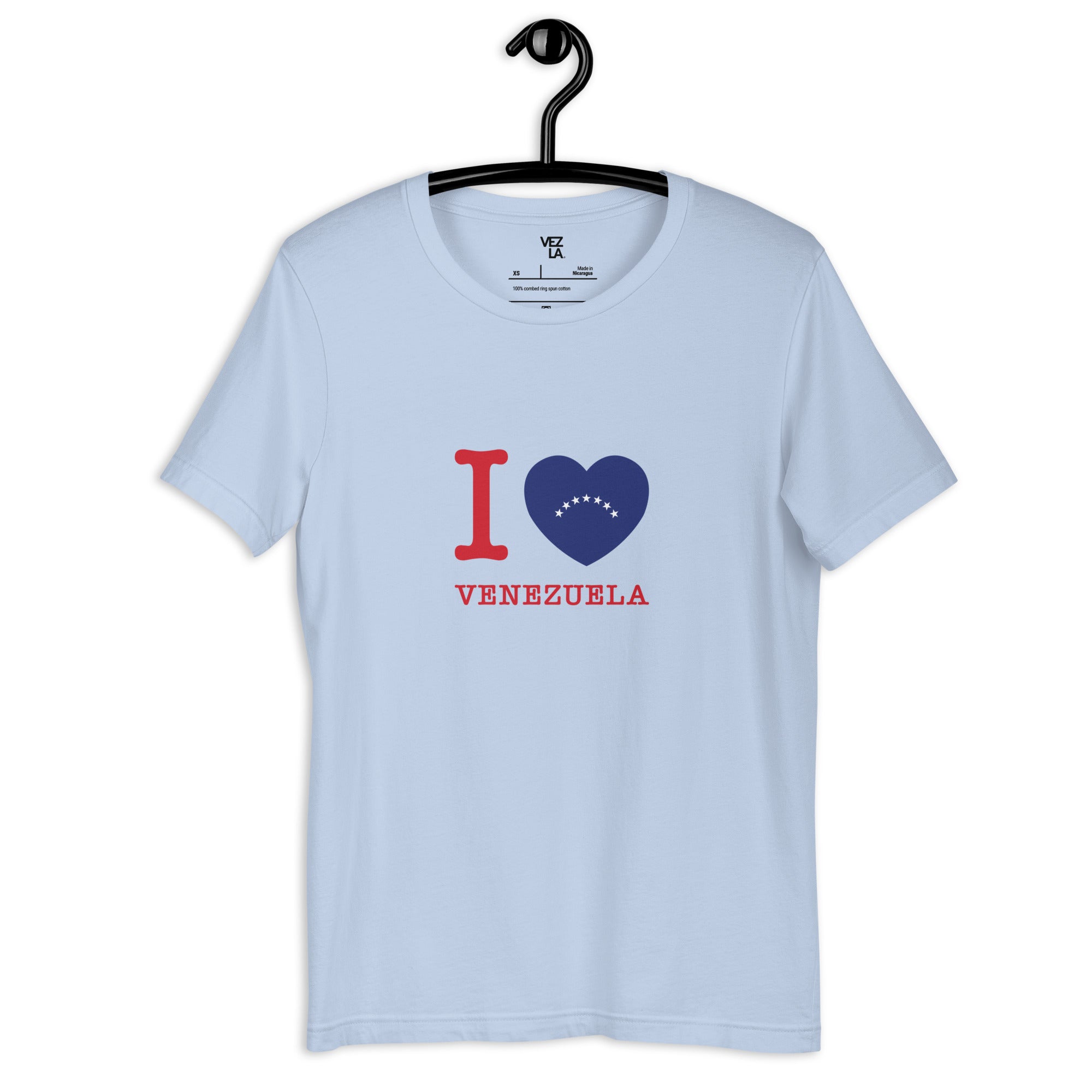 I Love Venezuela t-shirt in baby blue, front view — ropa venezolana #color_baby_blue