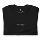 “Marico el que lo lea” t-shirt in black, folded detail — Venezuelan t-shirt #color_black
