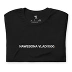 “Nawebona Vladi1000” t-shirt in black, folded detail — Venezuelan t-shirt #color_black