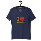 I Love Venezuela t-shirt in navy, front view — ropa venezolana #color_navy