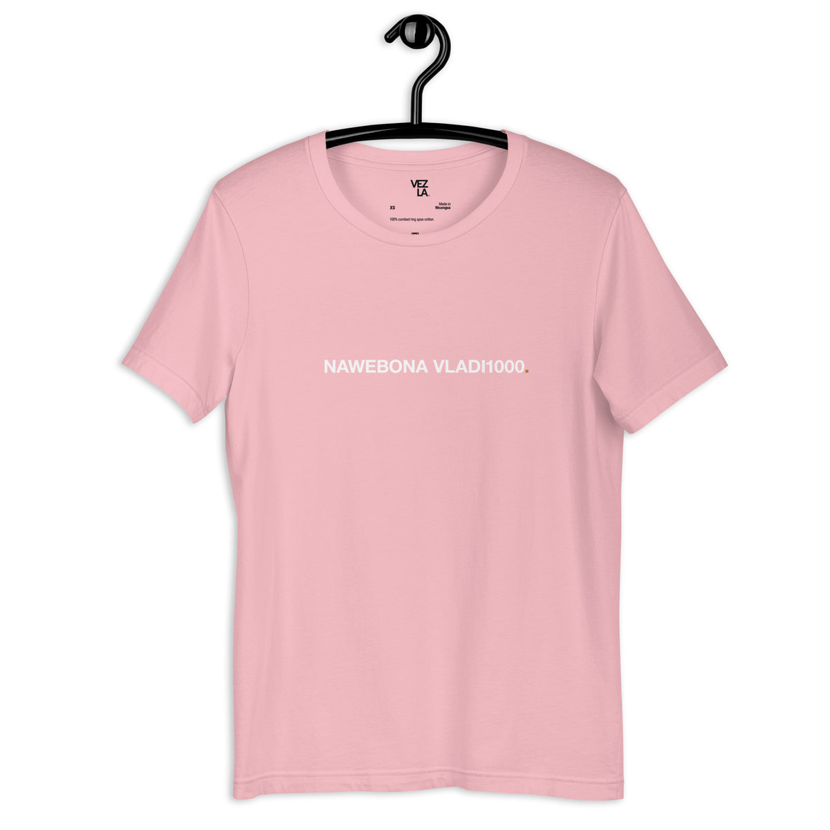 “Nawebona Vladi1000” t-shirt in pink, front view — Venezuelan t-shirt #color_pink