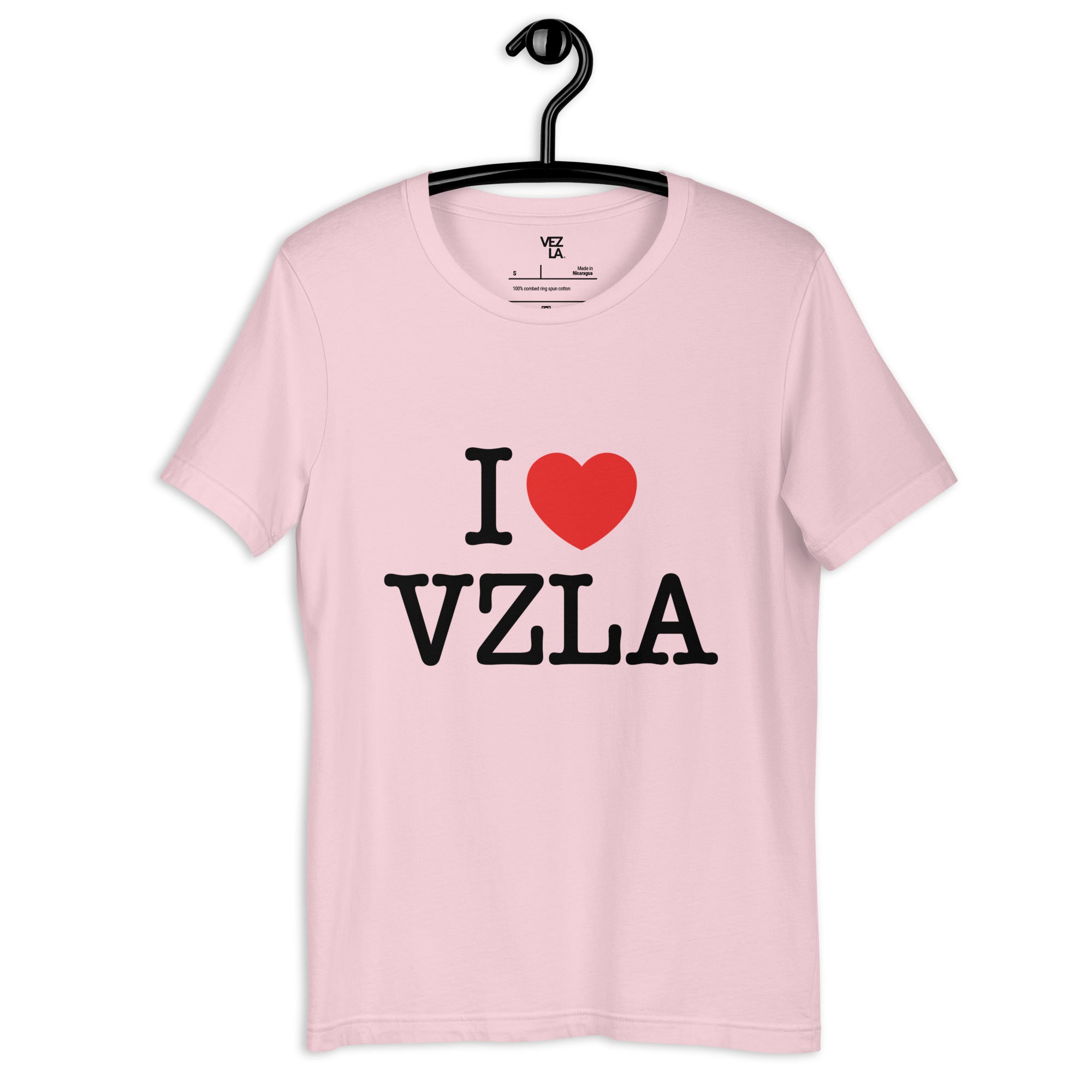 “I ❤ VZLA” I Love Venezuela t-shirt in soft pink, front view — ropa venezolana #color_soft_pink