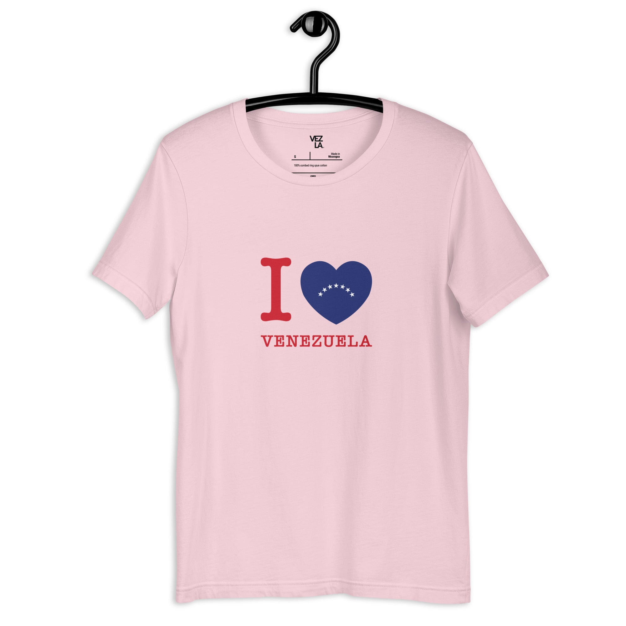 I Love Venezuela t-shirt in soft pink, front view — ropa venezolana #color_soft_pink