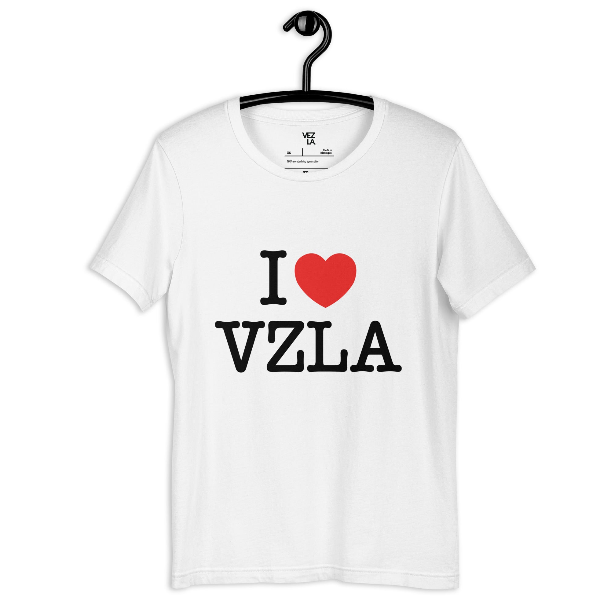 “I ❤ VZLA” I Love Venezuela t-shirt in white, front view — ropa venezolana #color_white