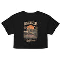 Los Angeles California women's crop top in black, front view — Venezuelan American #color_black