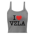 “I ❤ VZLA” I Love Venezuela women's micro-rib tank in athletic heather, front view — ropa venezolana #color_athletic_heather