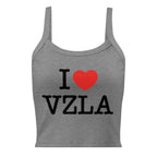 “I ❤ VZLA” I Love Venezuela women's micro-rib tank in athletic heather, front view — ropa venezolana #color_athletic_heather