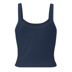 “I ❤ VZLA” I Love Venezuela women's micro-rib tank in solid navy blend, back view — ropa venezolana #color_solid_navy_blend